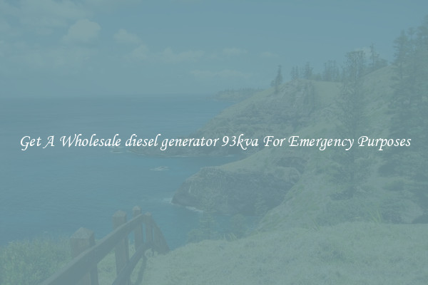 Get A Wholesale diesel generator 93kva For Emergency Purposes