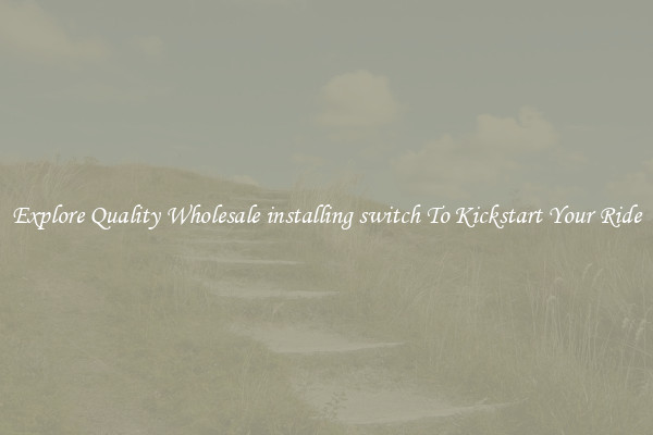 Explore Quality Wholesale installing switch To Kickstart Your Ride
