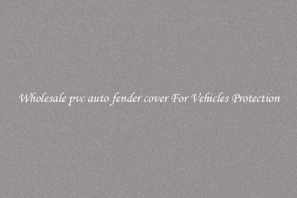 Wholesale pvc auto fender cover For Vehicles Protection