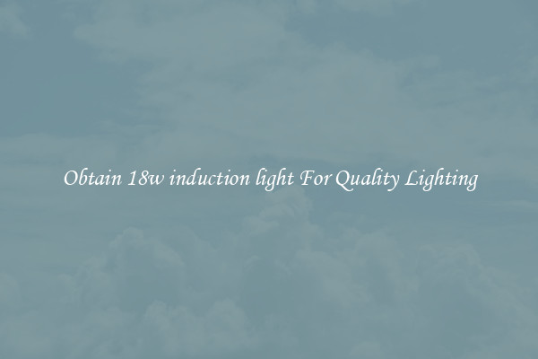 Obtain 18w induction light For Quality Lighting