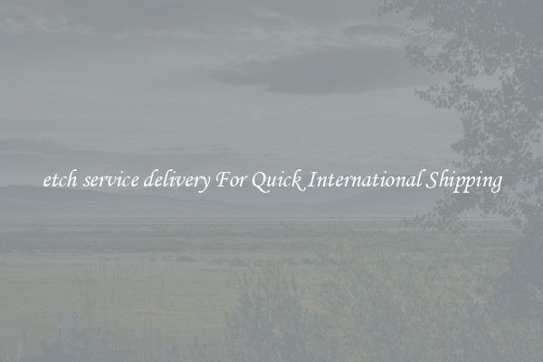 etch service delivery For Quick International Shipping