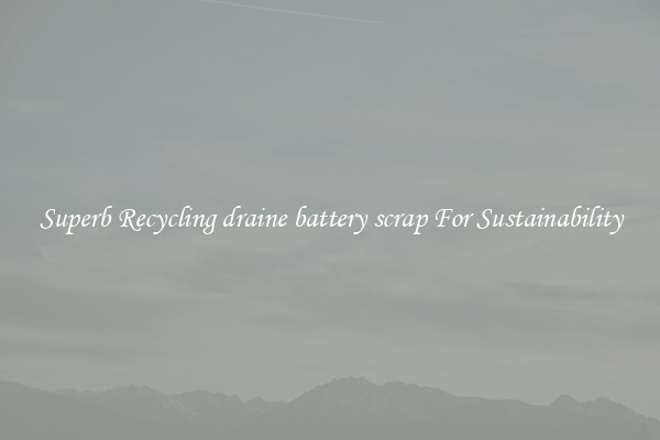 Superb Recycling draine battery scrap For Sustainability