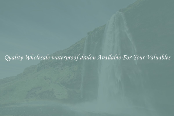 Quality Wholesale waterproof dralon Available For Your Valuables