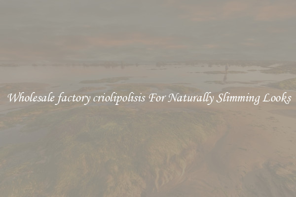 Wholesale factory criolipolisis For Naturally Slimming Looks